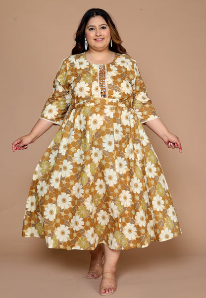 Mustard Dresses kurti