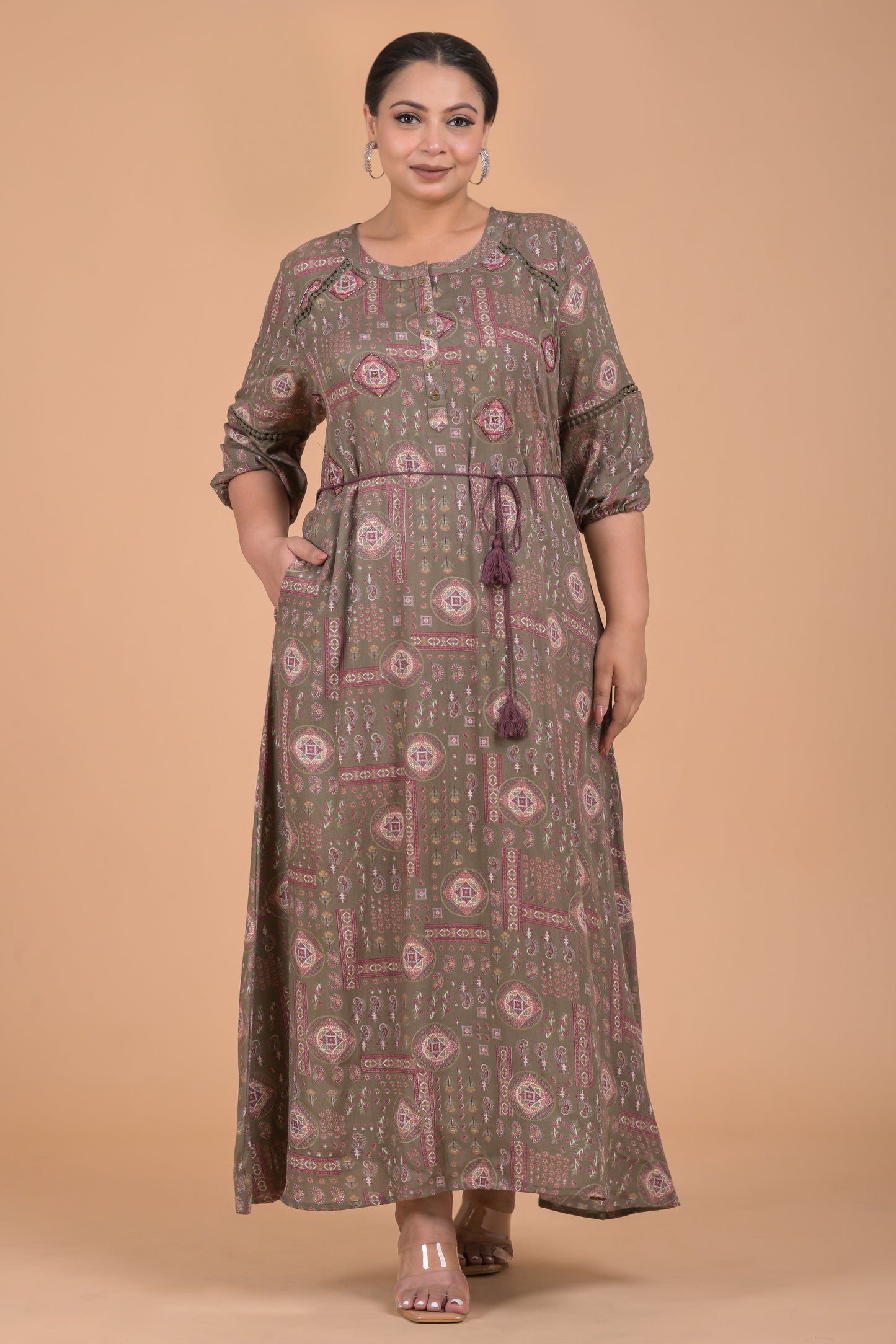 Women Gown Kurti ( Green )