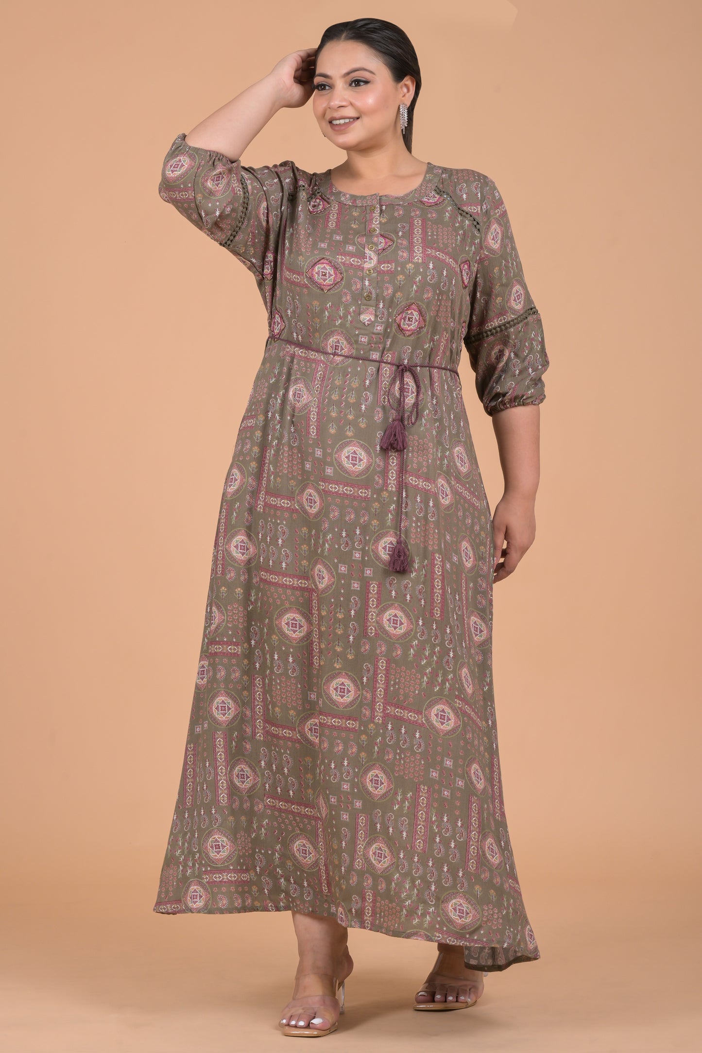 Women Gown Kurti ( Green )