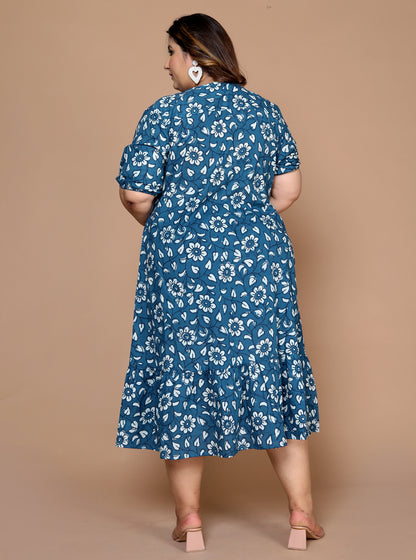 Plus Size Indigo midi Dress