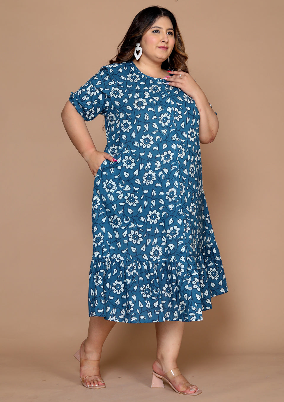 Plus Size Indigo midi Dress