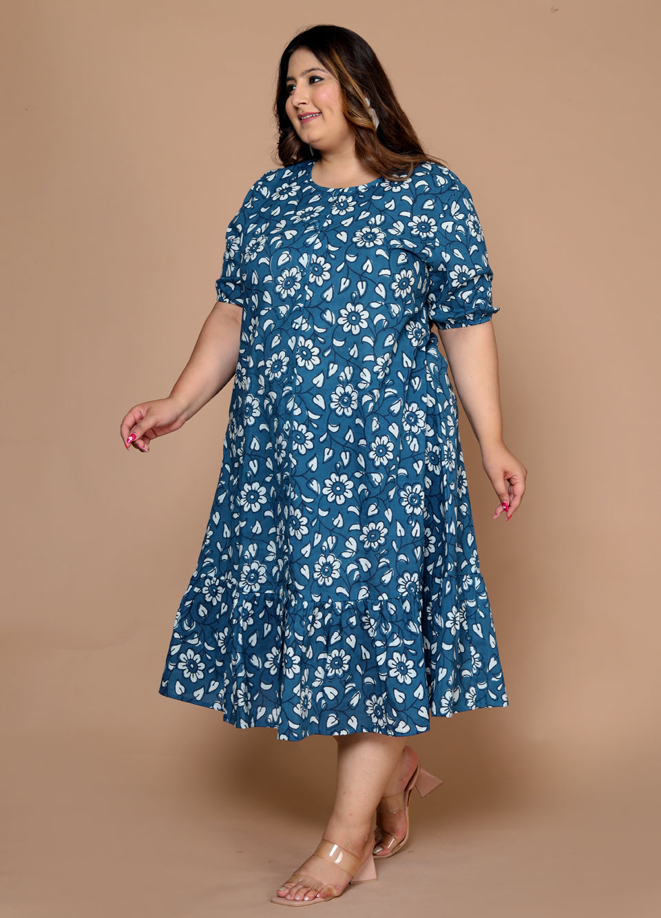 Plus Size Indigo midi Dress