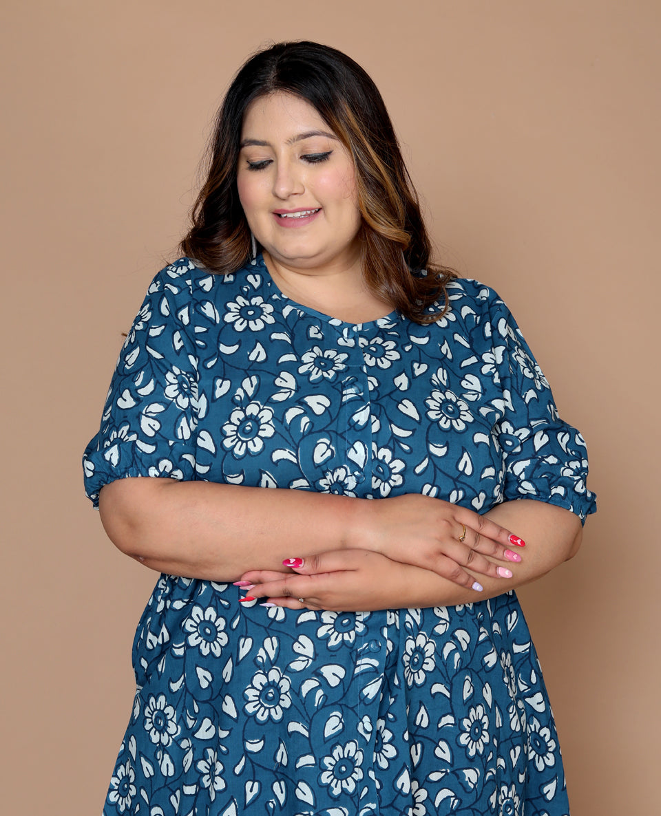 Plus Size Indigo midi Dress