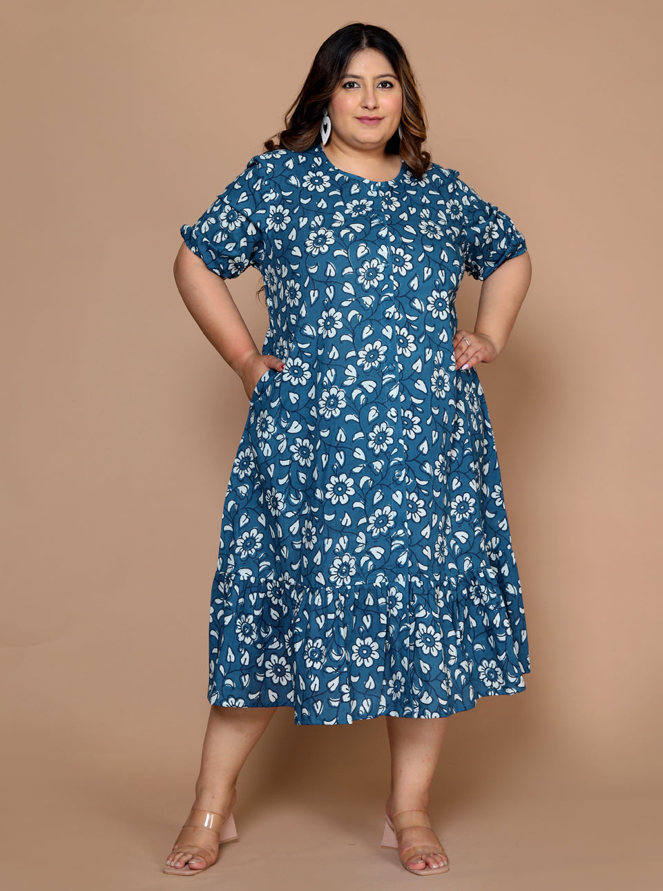 Plus Size Indigo midi Dress