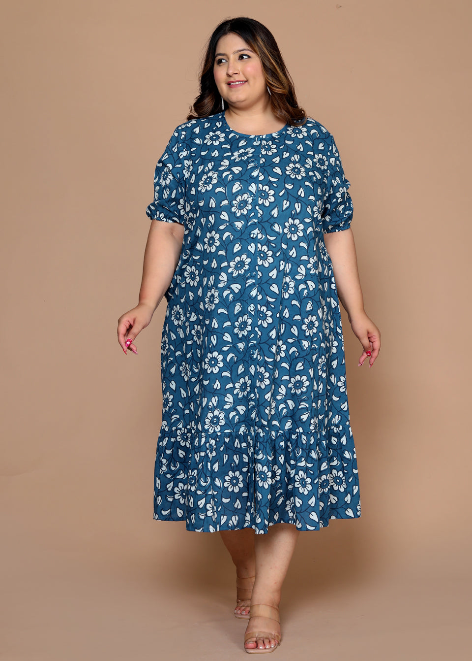 Plus Size Indigo midi Dress