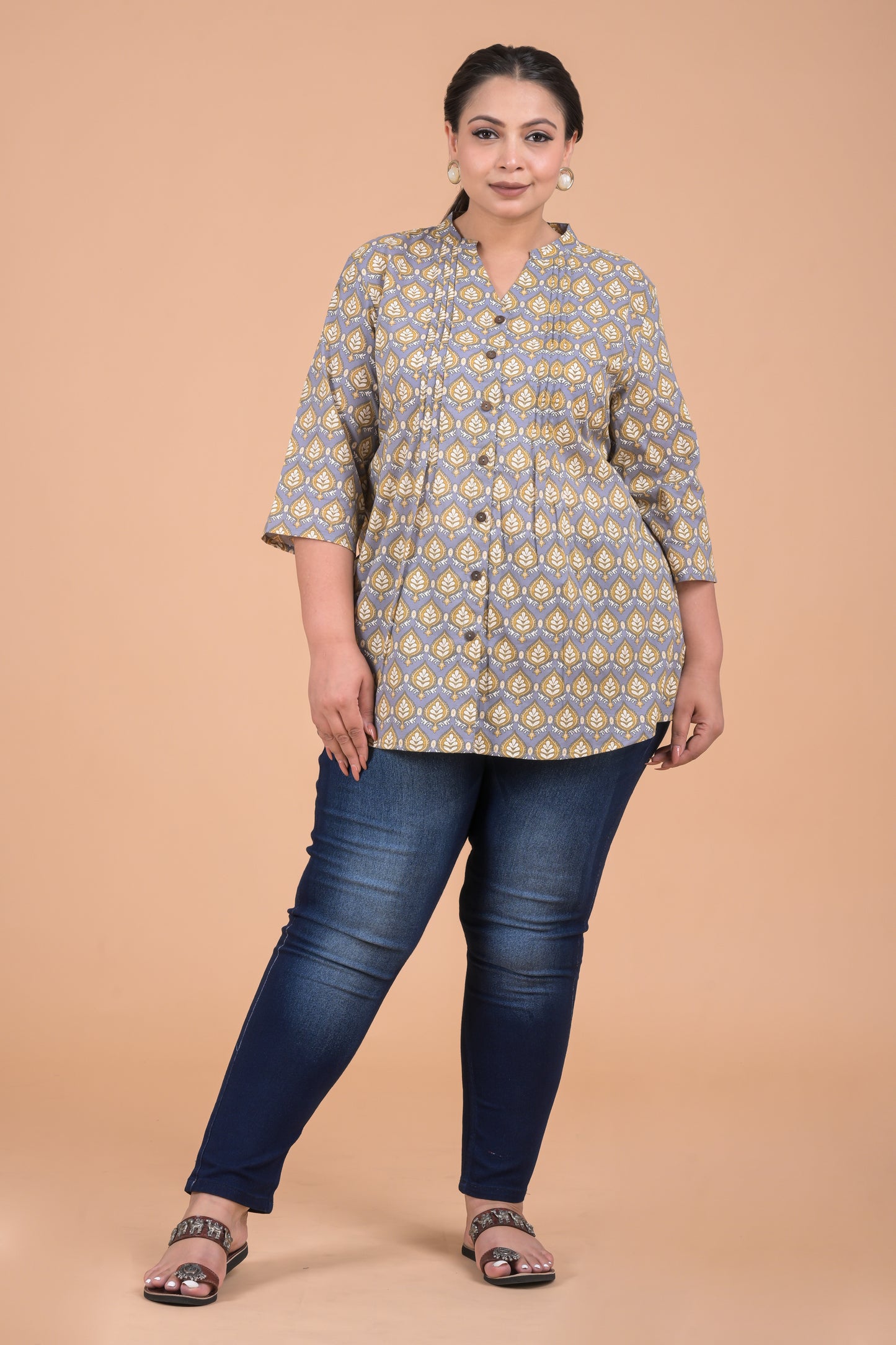 Women Plus Size Grey kurta