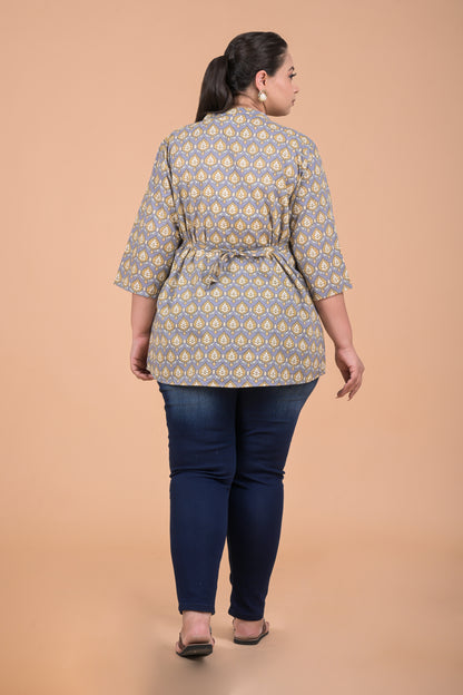 Women Plus Size Grey kurta