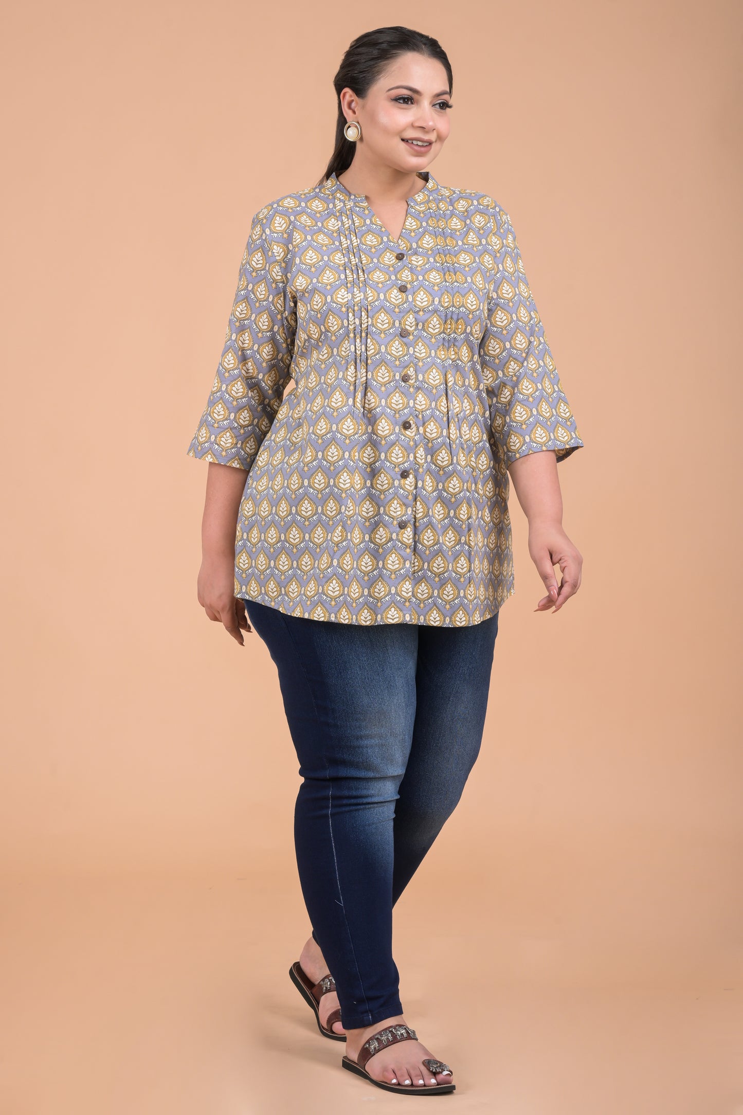 Women Plus Size Grey kurta