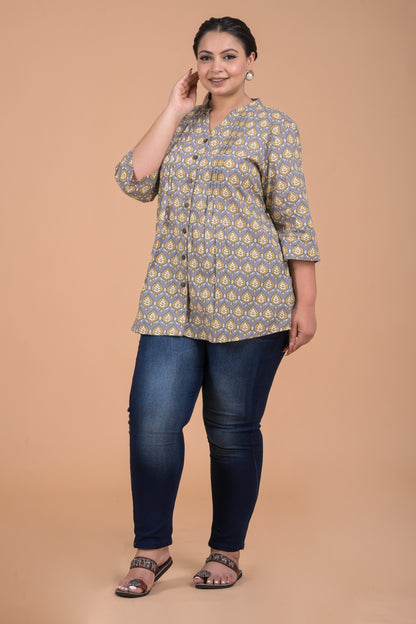 Women Plus Size Grey kurta