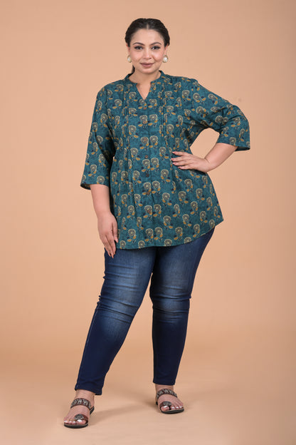 Plus Size Women Green Kurta