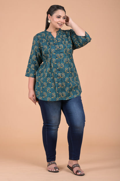 Plus Size Women Green Kurta