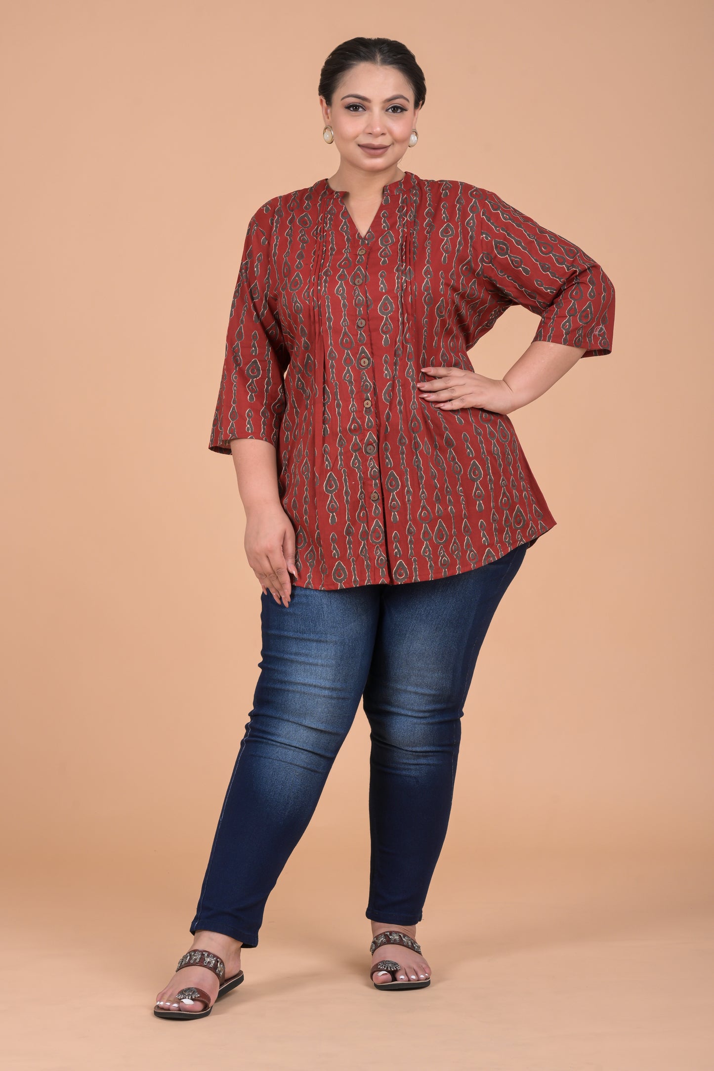 Plus Size Women Rust kurta