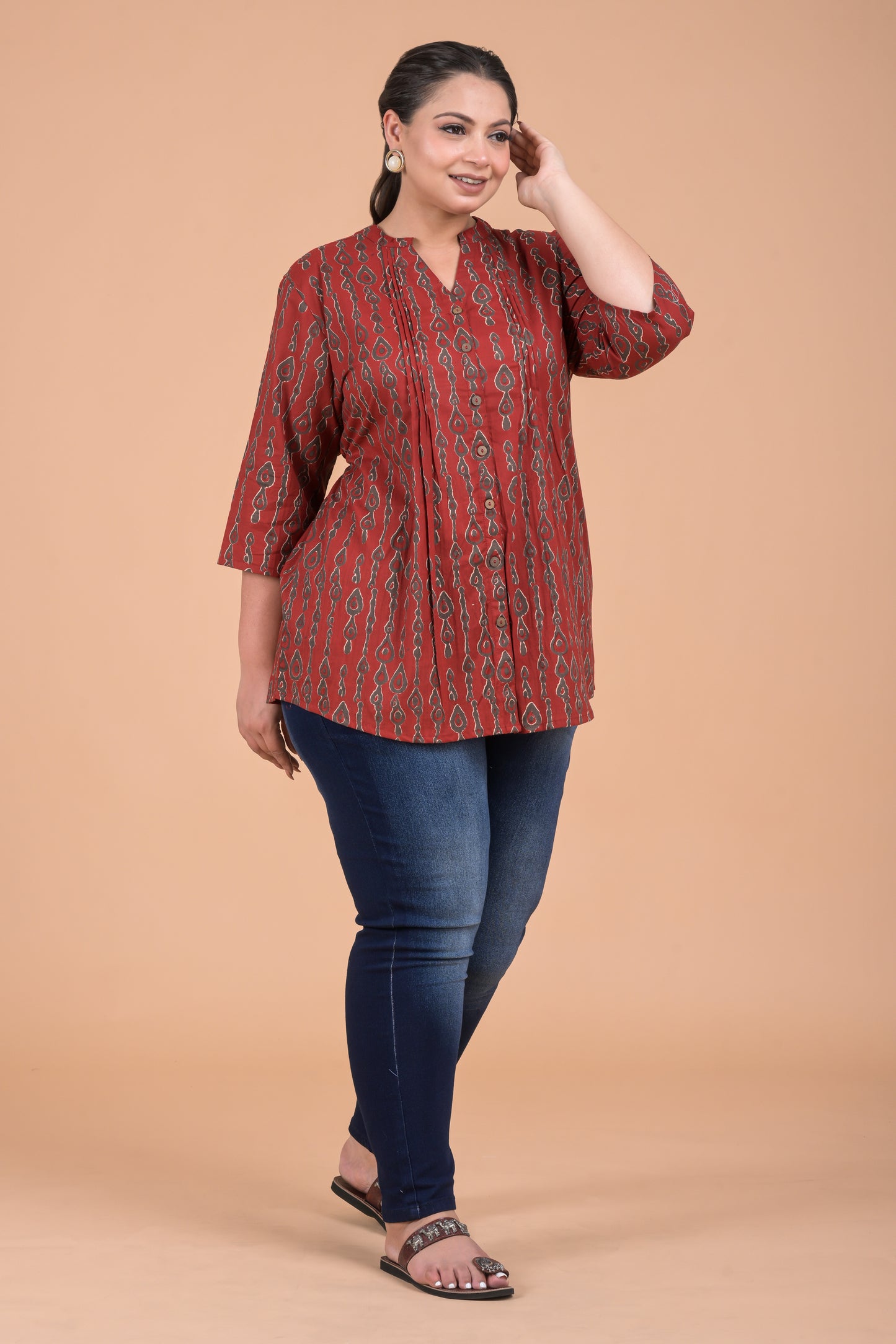 Plus Size Women Rust kurta