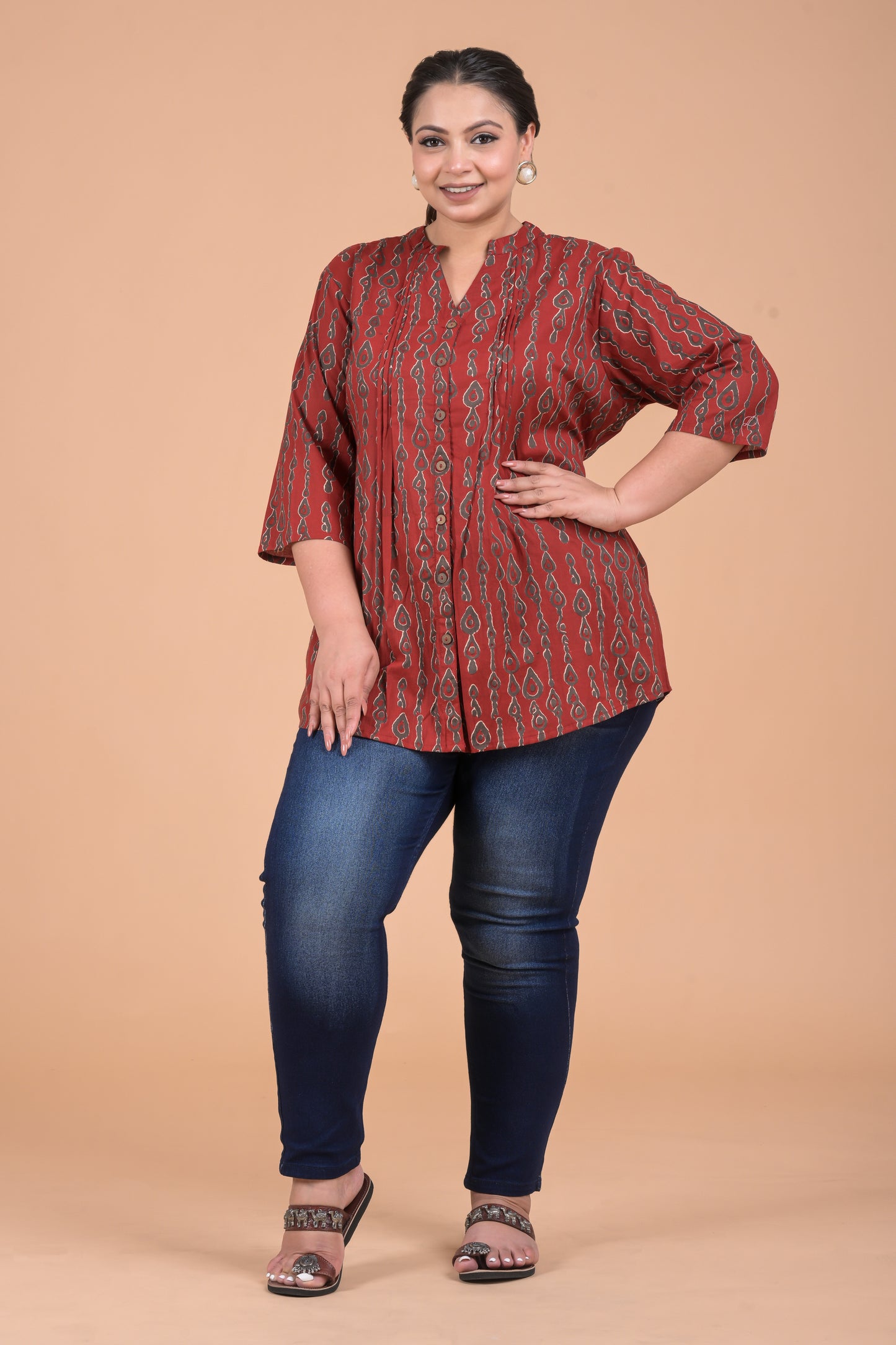 Plus Size Women Rust kurta