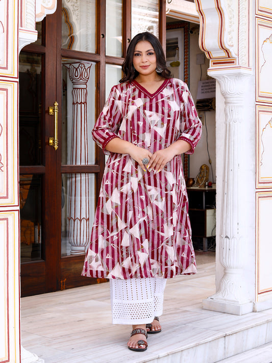 Maroon Kurta Set