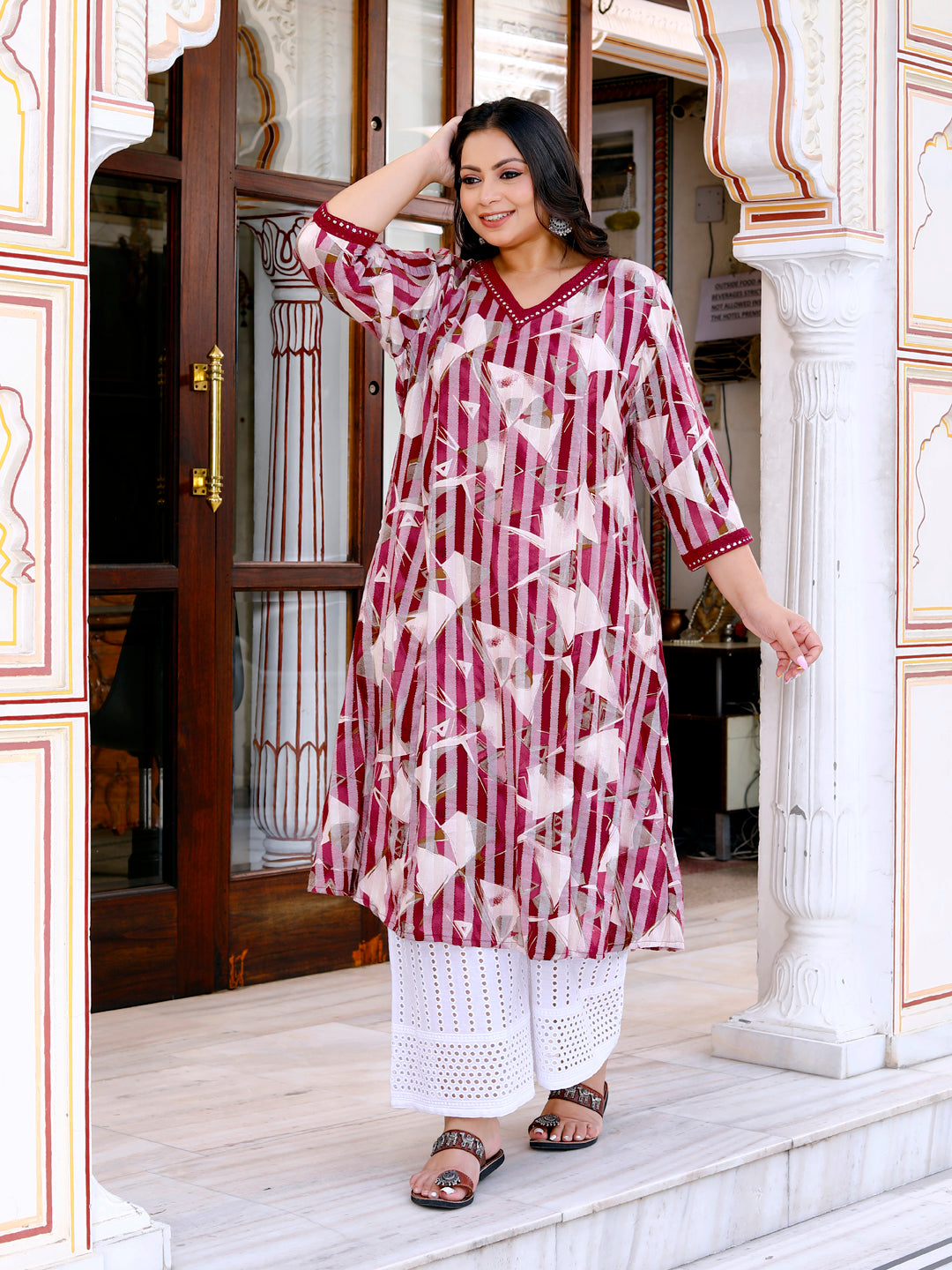 Maroon Kurta Set