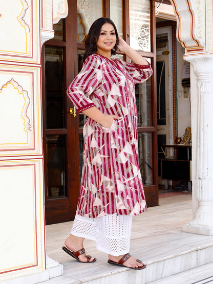 Maroon Kurta Set