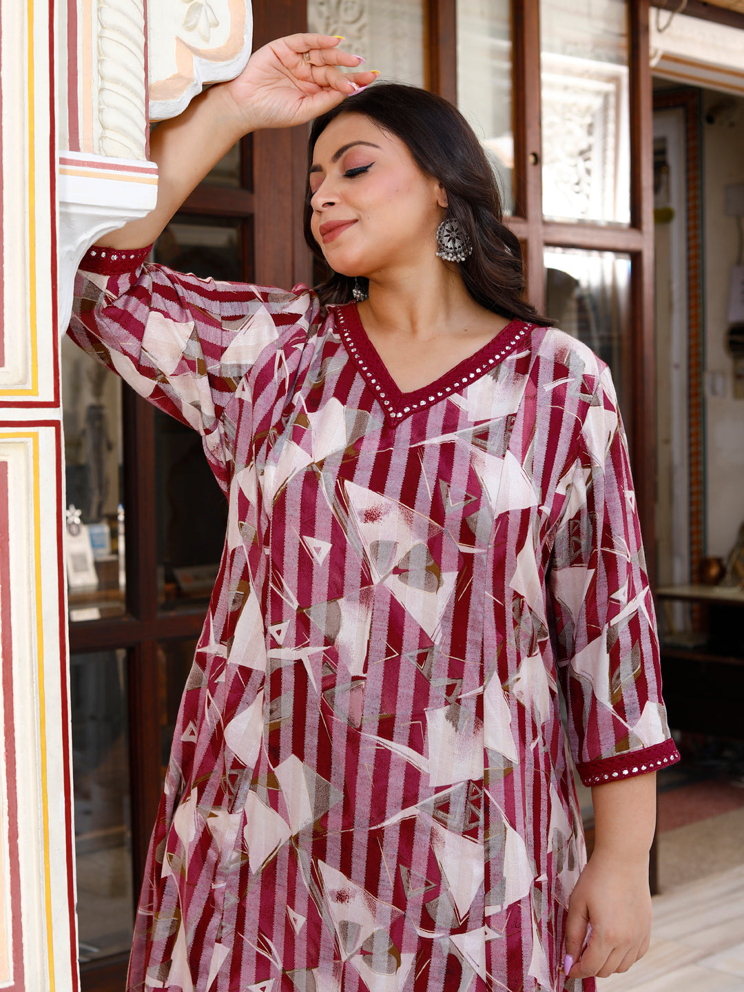 Maroon Kurta Set