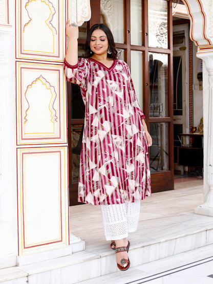 Maroon Kurta Set