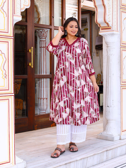 Maroon Kurta Set