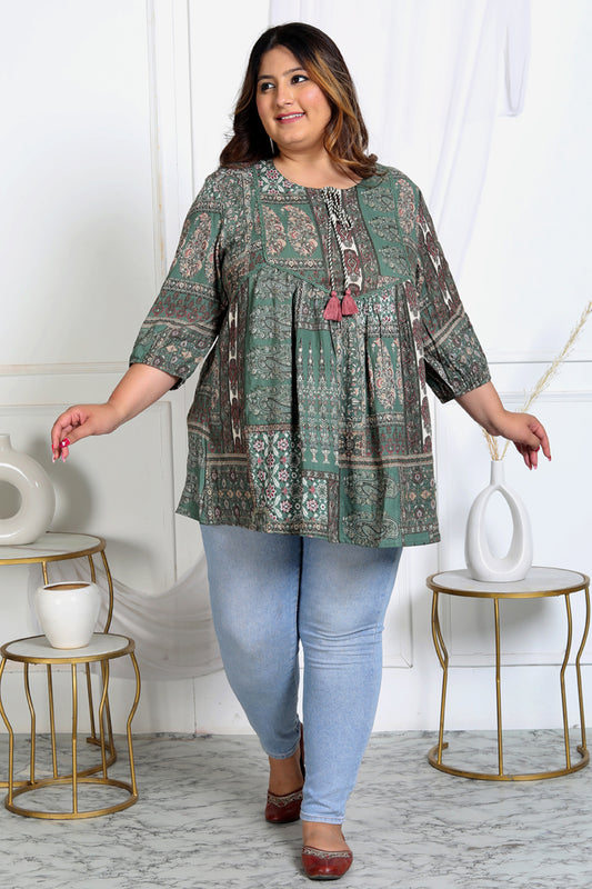 Plus Size Women Top ( Green )